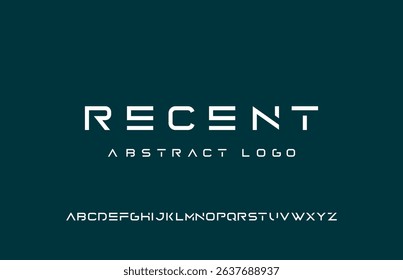 Modern MInimal Alphabet Tech font, typography font logos fashion vector illustration
