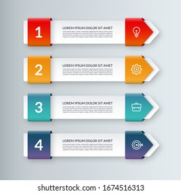 Modern minimal arrow elements for business infographics. Origami style. Vector illustration. Can be used for workflow layout, brochure, diagram, chart, web design