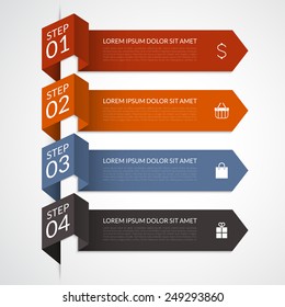 Modern minimal arrow infographic elements. Origami style. Vector illustration. Can be used for workflow layout, brochure, diagram, chart, number and step up options, web design
