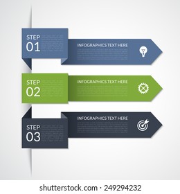 Modern minimal arrow infographic elements. Origami style. Vector illustration. Can be used for workflow layout, brochure, diagram, chart, number and step up options, web design