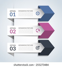 Modern minimal arrow infographic elements. Origami style. Vector illustration. Can be used for workflow layout, brochure, diagram, chart, number and step up options, web design