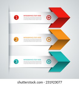Modern minimal arrow infographics elements. Origami style. Vector illustration. Can be used for workflow layout, presentation, diagram, number and step up options, web design