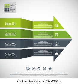 Modern minimal arrow infographics elements. Vector EPS10. Can be used for workflow layout, diagram, number and step up options, web design.