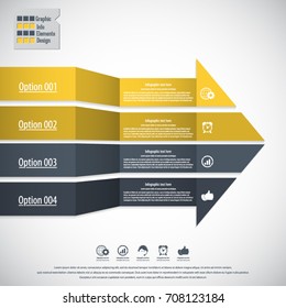Modern minimal arrow infographics elements. Vector EPS10. Can be used for workflow layout, diagram, number and step up options, web design.