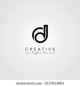 Modern Minimal Artistic Letter D DD Logo Design. Initial Based Letter Logo Vector.