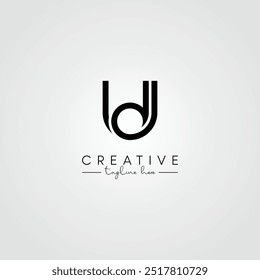 Moderno Mínimo Artista Letra UD DU Logo Design. Vetor De Logotipo De Letra Baseado Inicial.