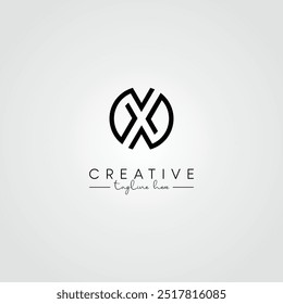 Moderno minimal artística letra X Logo Design. Vetor De Logotipo De Letra Baseado Inicial.