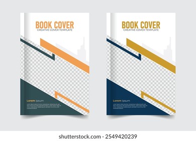 Modern and minimal background Colorful book cover, corporate and modern new annual report, print-ready business cover or elegant book cover design

