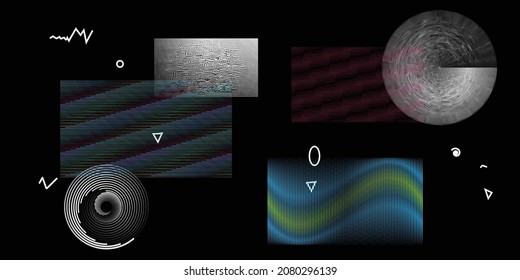 Modern minimal background . Vector design composition with various geometric shapes . Abstract contemporary art . New modernism .