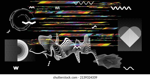 Modern minimal background . Vector design composition with various geometric shapes . Abstract contemporary art . New modernism .