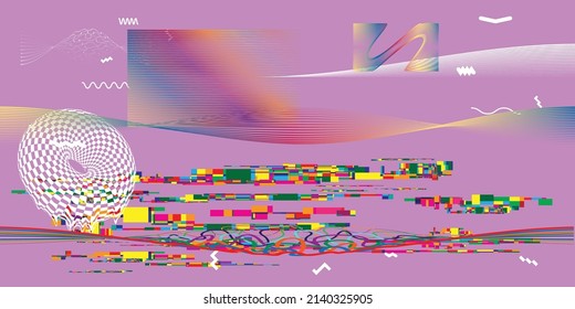 Modern minimal background . Vector design composition with various geometric shapes . Abstract contemporary art . New modernism .