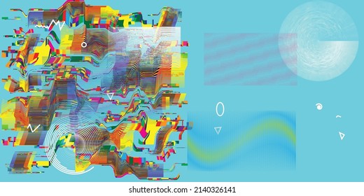 Modern minimal background . Vector design composition with various geometric shapes . Abstract contemporary art . New modernism .