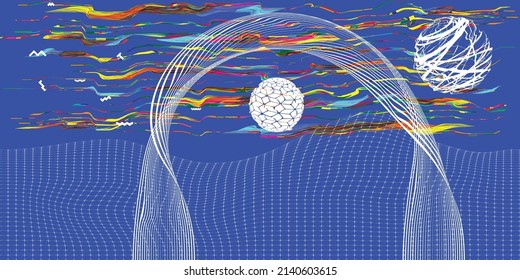 Modern minimal background . Vector design composition with various geometric shapes . Abstract contemporary art . New modernism .