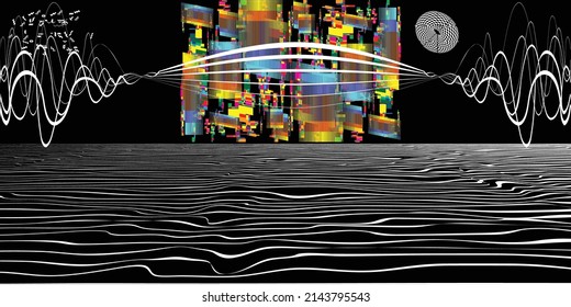 Modern minimal background . Vector design composition with various geometric shapes . Abstract contemporary art . New modernism .