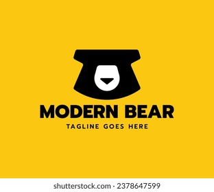 Modern and minimal bear head logo design