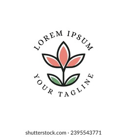 modern minimal beauty flower logo design