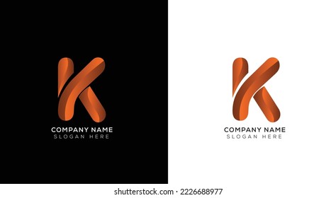 Modern minimal black and white k logo design