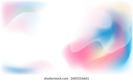 Modern minimal blue pink fluid gradient on white background. Social ads banner or Landing page.