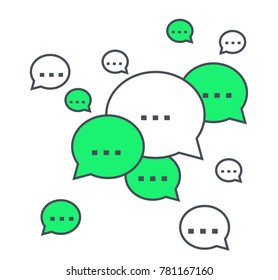 Modern and Minimal Bubble Speech Communication Line Icon 