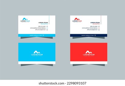 Modern and minimal business card template design. Professional and corporate visiting card template. Simple business card layout.