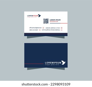 Modern and minimal business card template design. Professional and corporate visiting card template. Simple business card layout.