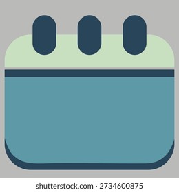 Modern Minimal Calendar Icon,Clean Flat Style Calendar Icon,Simple Calendar UI Icon,Pastel Calendar Icon in Flat Design