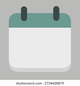 Modern Minimal Calendar Icon,Clean Flat Style Calendar Icon,Simple Calendar UI Icon,Pastel Calendar Icon in Flat Design