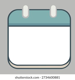 Modern Minimal Calendar Icon,Clean Flat Style Calendar Icon,Simple Calendar UI Icon,Pastel Calendar Icon in Flat Design