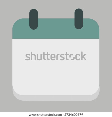 Modern Minimal Calendar Icon,Clean Flat Style Calendar Icon,Simple Calendar UI Icon,Pastel Calendar Icon in Flat Design