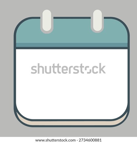 Modern Minimal Calendar Icon,Clean Flat Style Calendar Icon,Simple Calendar UI Icon,Pastel Calendar Icon in Flat Design