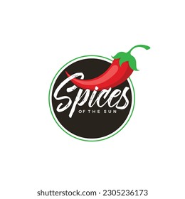 Modern and minimal circular logo design for spices business like cuisine, food, hot, and chili