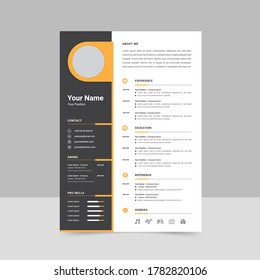 Modern minimal clean professional CV resume template design