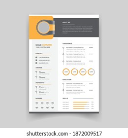 Modern minimal clean professional CV resume template design