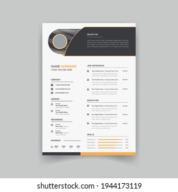 Modern minimal clean professional CV resume template design