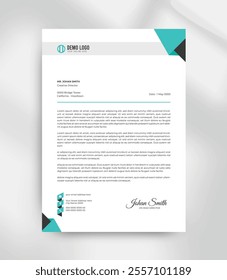 modern minimal clean and simple corporate business blue letterhead design template
