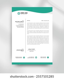 modern minimal clean and simple corporate business blue letterhead design template