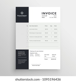 creative invoice template vector design stock vector royalty free