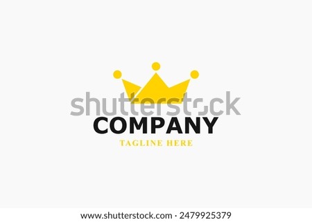 modern minimal clipped crown logo