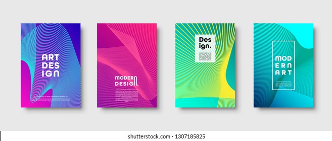 Modern minimal colorful abstract background, lines and geometric shapes design. Neon UFO green, proton purple, plastic pink halftone gradient color. Eps10 vector