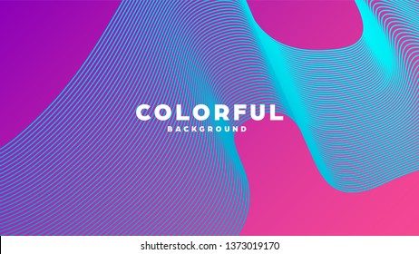 Modern minimal colorful abstract background, lines and geometric shapes design with gradient color. Vector illustration