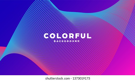 Modern minimal colorful abstract background, lines and geometric shapes design with gradient color. Vector illustration