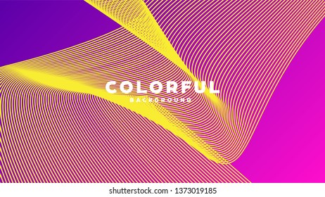 Modern minimal colorful abstract background, lines and geometric shapes design with gradient color. Vector illustration