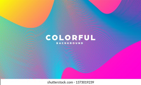 Modern minimal colorful abstract background, lines and geometric shapes design with gradient color. Vector illustration