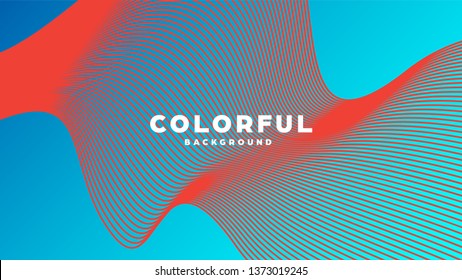 Modern minimal colorful abstract background, lines and geometric shapes design with gradient color. Vector illustration