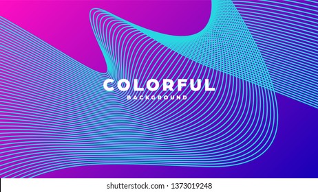 Modern minimal colorful abstract background, lines and geometric shapes design with gradient color. Vector illustration