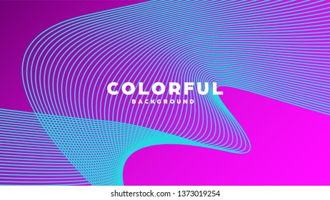 Modern minimal colorful abstract background, lines and geometric shapes design with gradient color. Vector illustration