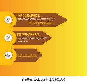 Modern minimal colorful arrow and circle infographics elements. Origami style. Vector illustration. Can be used for workflow layout, diagram, number and step up options, web design.
