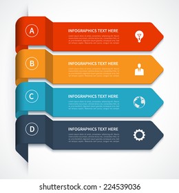 Modern minimal colorful arrow infographics elements. Origami style. Vector illustration. Can be used for workflow layout, diagram, number and step up options, web design.