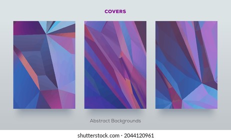 Modern minimal colorful design cover pages for web. Future geometric patterns with awesome gradients. Vector illustration of bright color abstract pattern backgrounds.