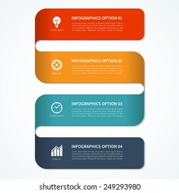 Modern minimal colorful infographic banner. Origami style. Vector illustration. Can be used for workflow layout, brochure, diagram, number and step up options, web design.